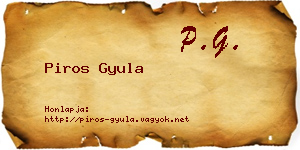 Piros Gyula névjegykártya